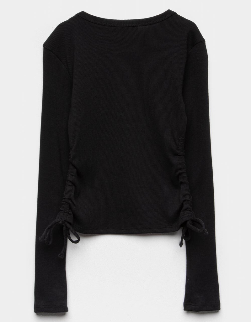 FULL TILT Embroidered Celestial Side Cinch Girls Top image number 2