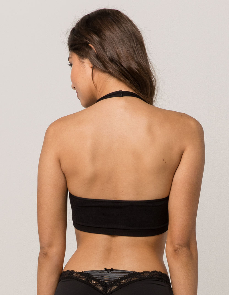 FULL TILT Seamless Black Halter Bra image number 1