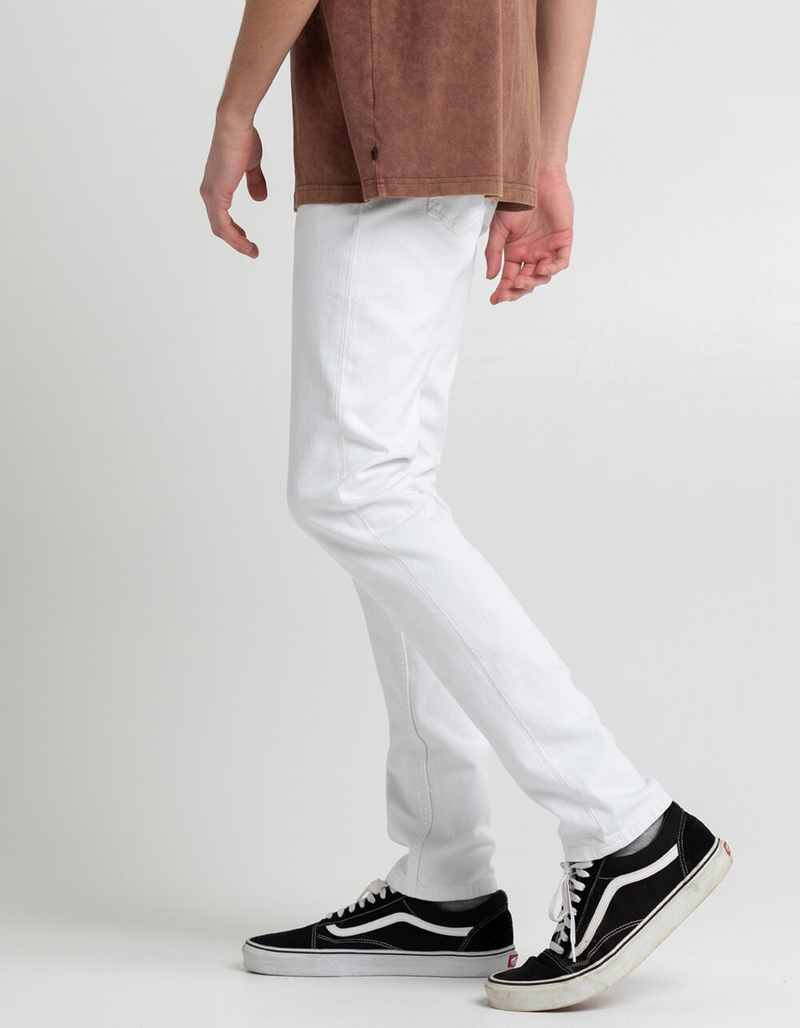 RSQ Mens Slim Taper White Denim Jeans image number 2