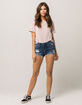 RSQ Sunset High Rise Womens Ripped Denim Shorts image number 4