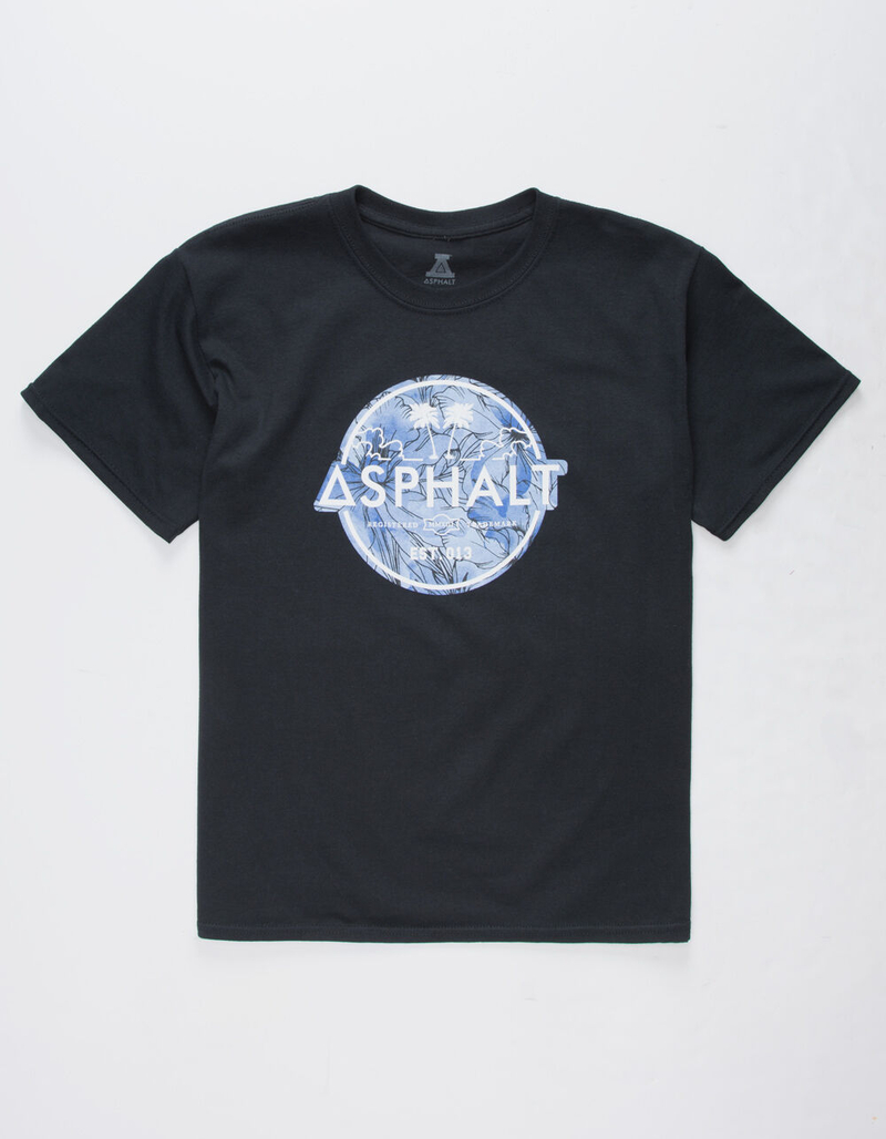 ASPHALT Floral Stamp Boys T-Shirt image number 0