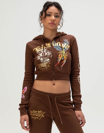 ED HARDY Phoenix Womens Zip-Up Hoodie Alternative Image