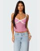 EDIKTED Contrast Lacey Mesh Tank Top image number 1