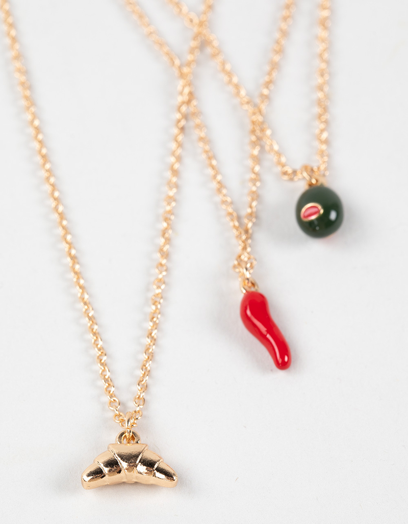 FULL TILT Layered Croissant/Chili/Olive Necklace image number 1