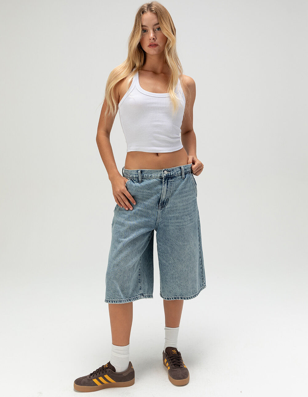 RSQ Womens Low Rise Carpenter Jorts - MEDIUM WASH | Tillys