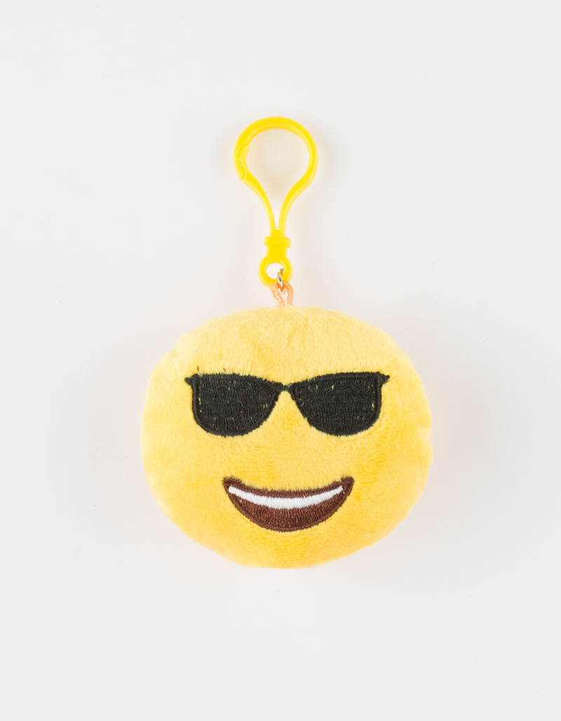 Plush Emoji Sunnies Keychain Bag Charm image number 0