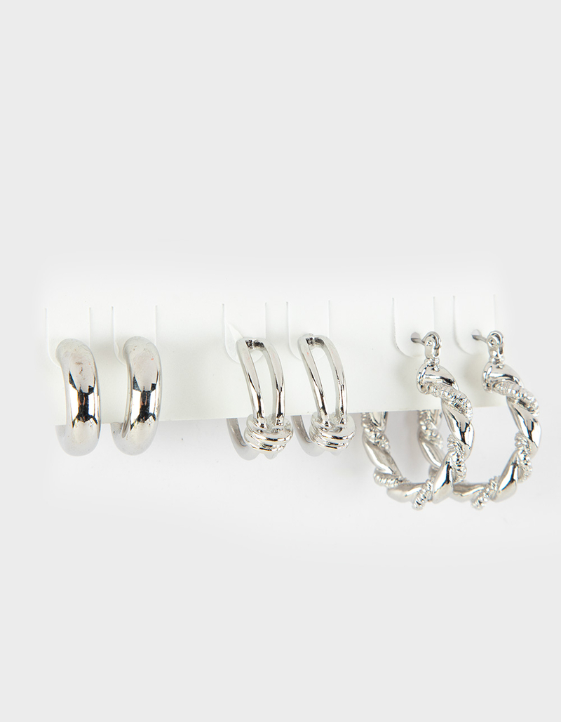 FULL TILT 3 Pack Twist Hoop Earring Set image number 0