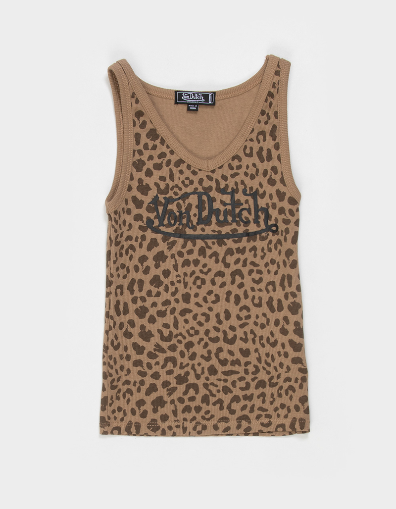 VON DUTCH Leopard Print Girls V-Neck Tank Top image number 1