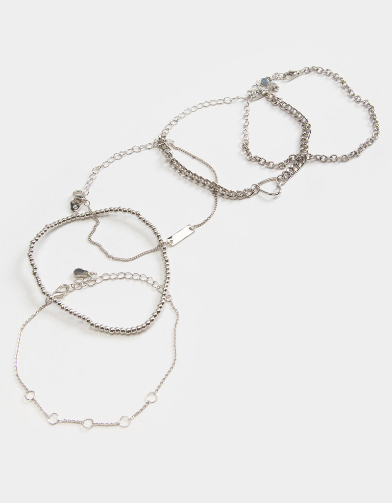 FULL TILT 5 Pack Dainty Heart & Chain Bracelets image number 0