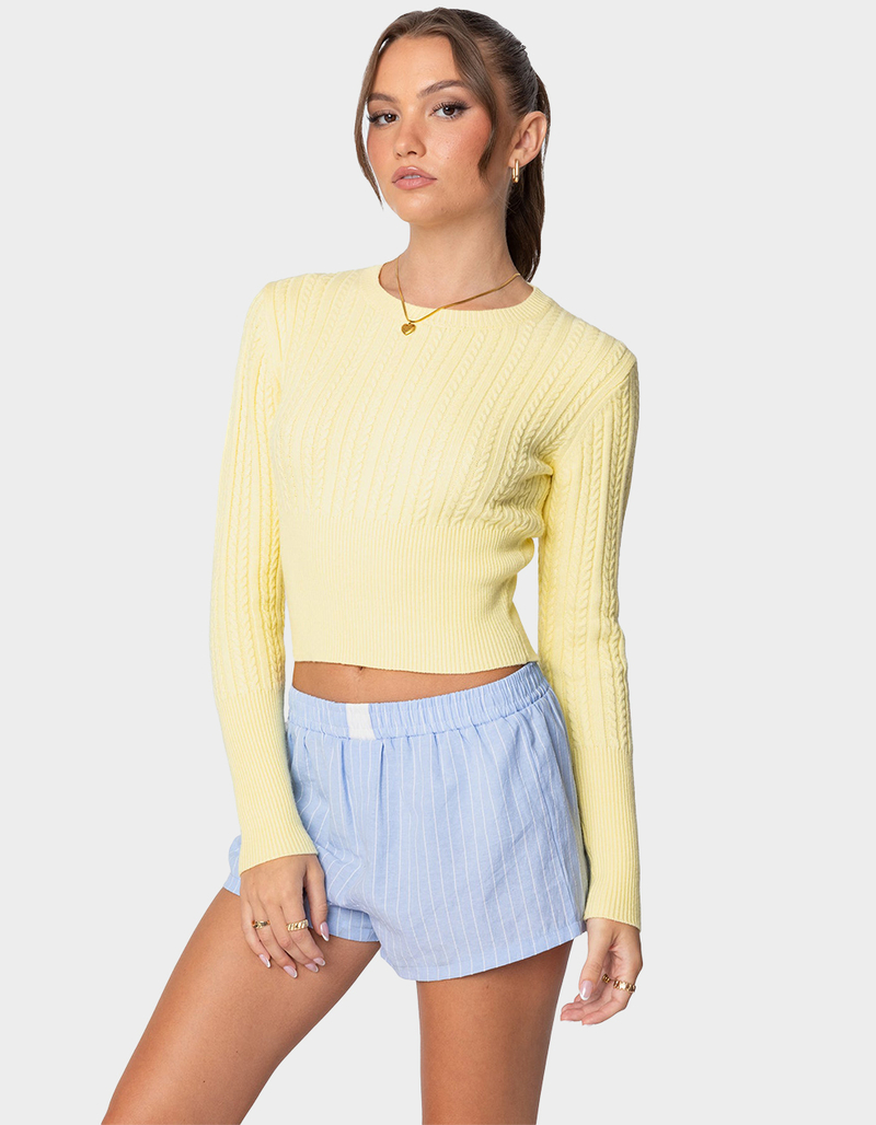 EDIKTED Mallory Cable Knit Sweater image number 2