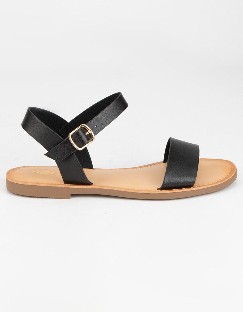 SODA Ankle Strap Womens Black Sandals image number 1