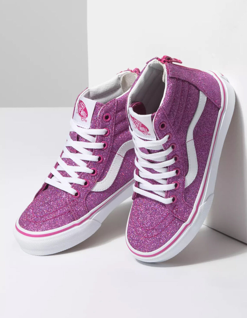 VANS Sk8-Hi Zip Glitter Girls Shoes image number 1