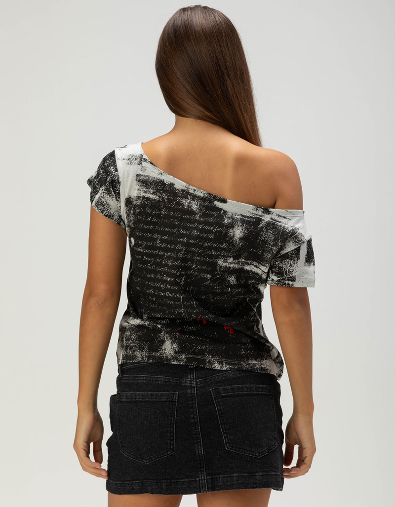 FULL TILT Gothic Womens Off The Shoulder Tee image number 3