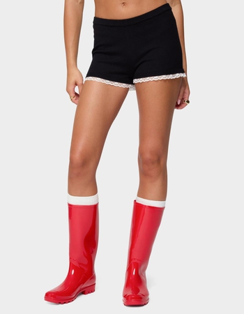 EDIKTED Sansa Lacey Knit Micro Shorts Primary Image