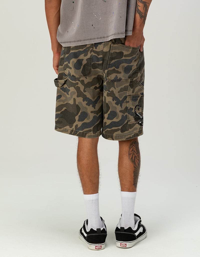 RSQ Mens Loose Embroidered Twill Utility Shorts image number 4