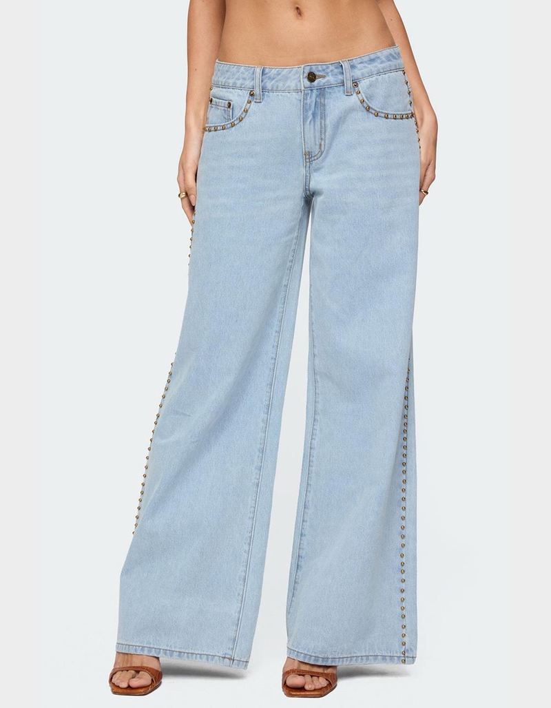 EDIKTED Stassie Studded Low Rise Jeans image number 0