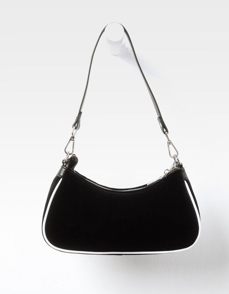 VON DUTCH Rhinestone Velvet Shoulder Bag image number 7