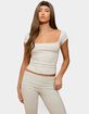 EDIKTED Esmarie Square Neck Tee image number 2