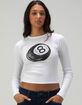 RSQ Womens 8-Ball Long Sleeve Baby Tee image number 1