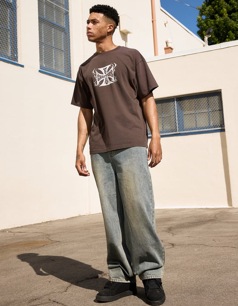 RSQ Mens Embroidered Extra Baggy Jeans image number 9