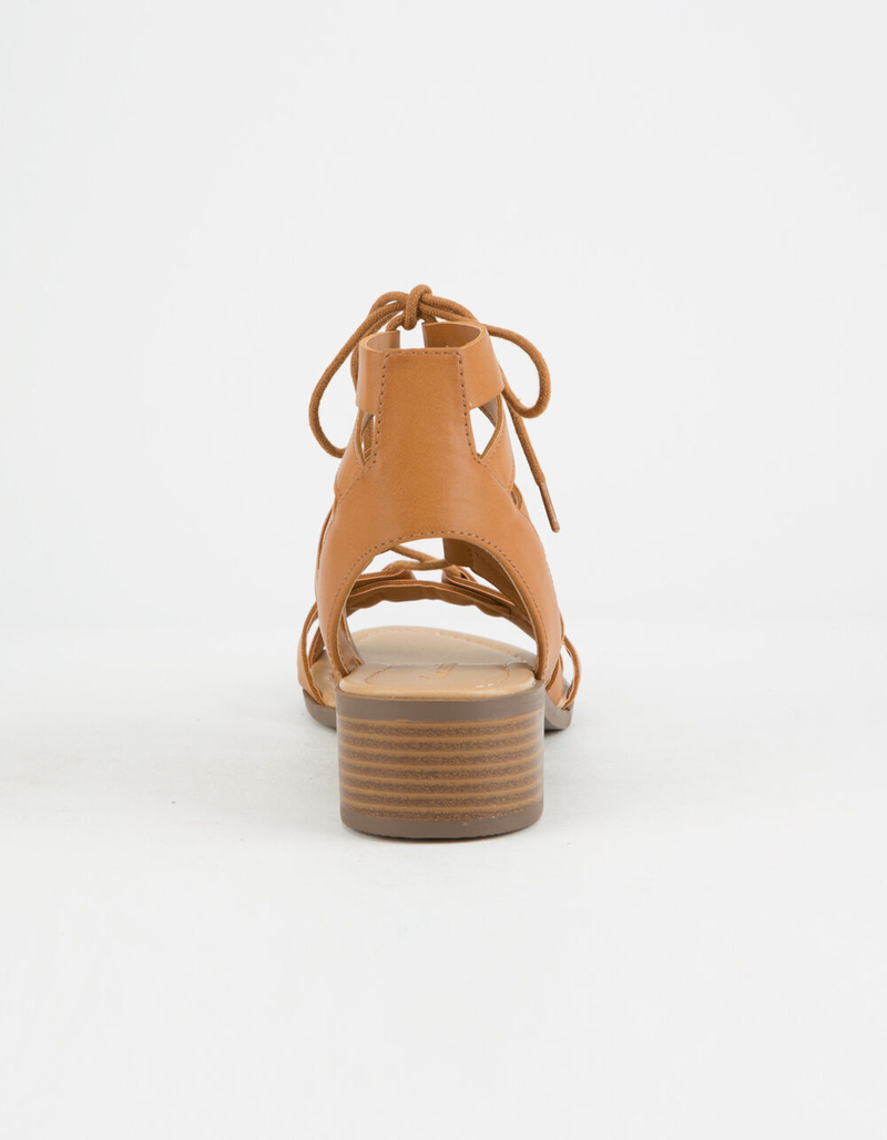 CITY CLASSIFIED Strappy Lace Up Cognac Womens Sandals image number 3