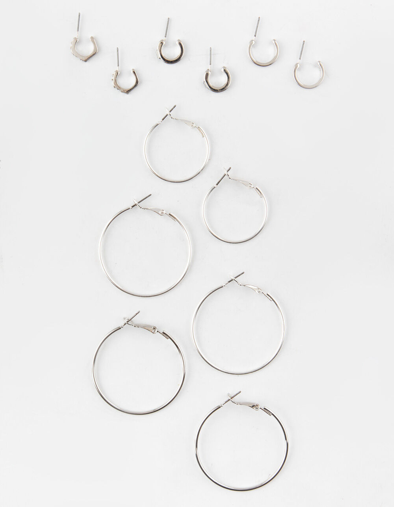 FULL TILT 6 Pair Mini & Medium Hoop Earring Set image number 0