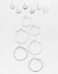 FULL TILT 6 Pair Mini & Medium Hoop Earring Set image number 1