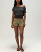 FULL TILT Off The Shoulder Womens Banded Bottom Top image number 5