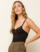 WEST OF MELROSE Lace Get Real Sleeveless Black Bodysuit image number 1