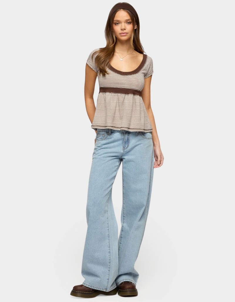EDIKTED Sady Contrast Striped Babydoll Top image number 3
