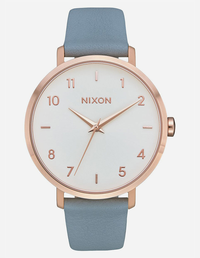 NIXON Arrow Leather Rose Gold & Blue Watch image number 0