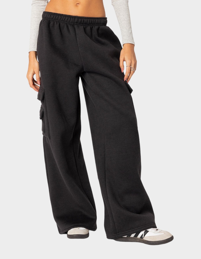EDIKTED Wide Leg Cargo Sweatpants image number 0