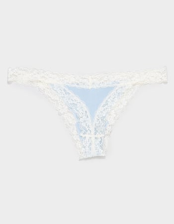 FULL TILT Rib Lace Trim Thong Alternative Image
