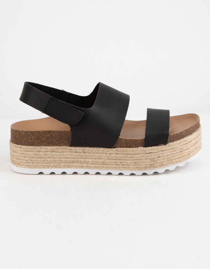 DIRTY LAUNDRY Peyton Espadrille Black Womens Velcro Platform Sandals image number 1