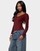 EDIKTED Larna V-Neck Ribbed Tee image number 2