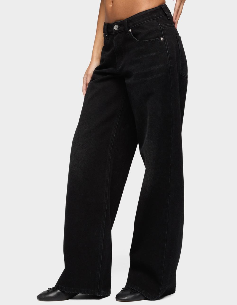 EDIKTED Raelynn Washed Low Rise Baggy Jeans image number 1