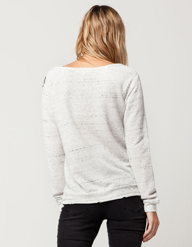 SOCIALITE Rose Patch Womens Nubby Sweatshirt image number 2