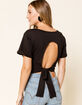 WEST OF MELROSE Open To Anything Black Womens Tie Back Tee image number 1