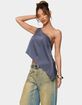 EDIKTED Asymmetric Satin Effect One Shoulder Top image number 1