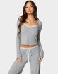 EDIKTED Peekaboo Lace Long Sleeve Top image number 1