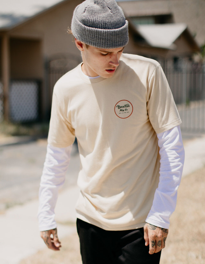 BRIXTON Wheeler II Parchment Mens T-Shirt image number 1