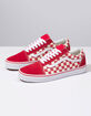 VANS Primary Check Old Skool Racing Red & White Shoes image number 2