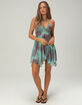 WEST OF MELROSE Printed Mesh Womens Halter Mini Dress image number 2