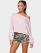 EDIKTED Aveline Off Shoulder Light Sweatshirt image number 2