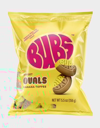 BUBS Sweet Ovals Banana Toffee Candy Primary Image
