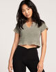 FULL TILT Notch Washed Womens Thermal Top image number 2