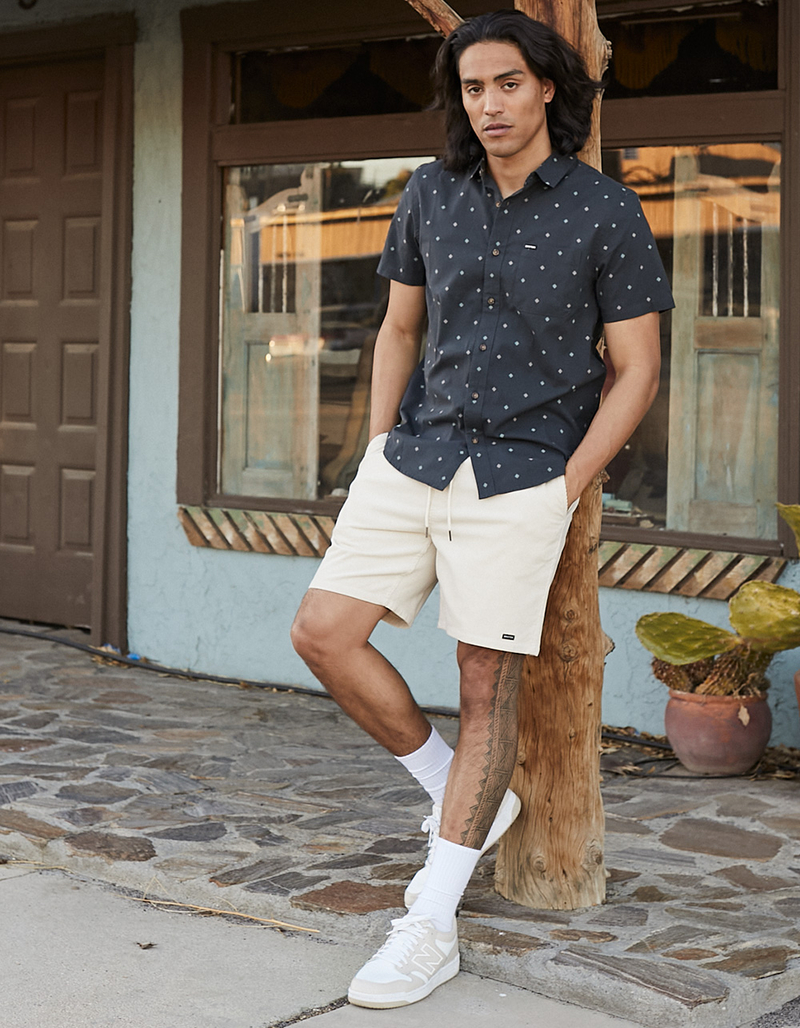 BRIXTON Leon Mens Elastic Waist Corduroy Shorts image number 0