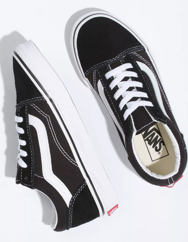 VANS Old Skool Black & True White Kids Shoes image number 2