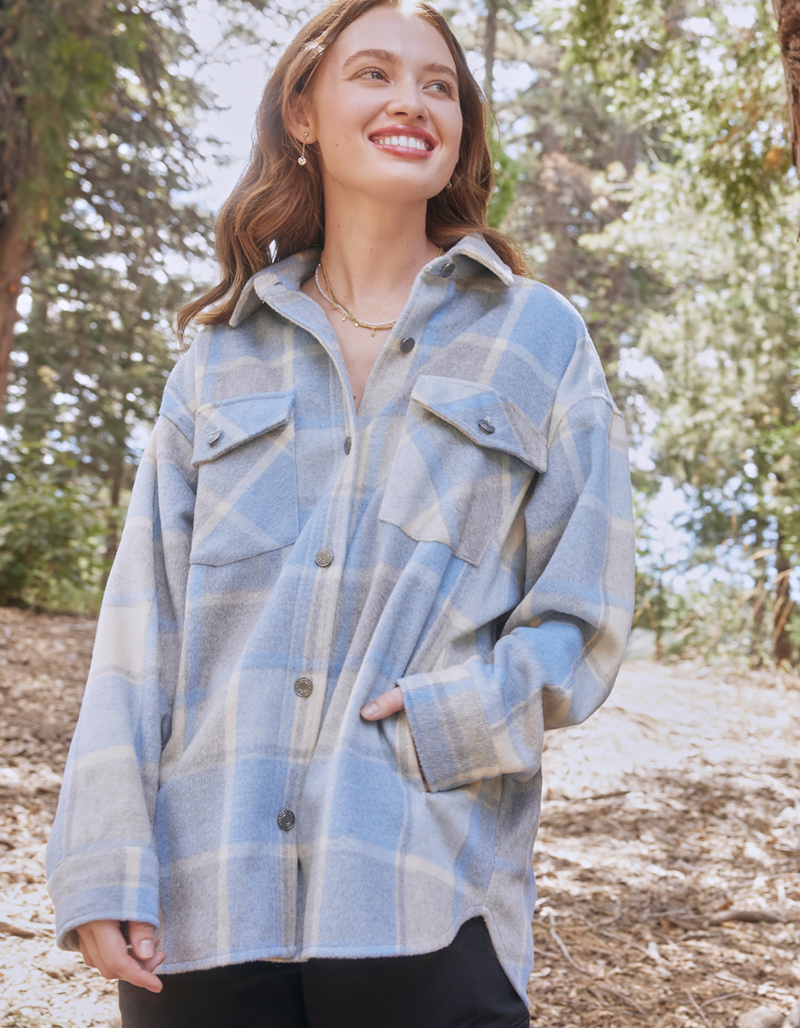 RSQ Plaid Womens Shacket image number 0