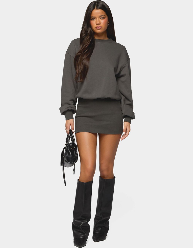 EDIKTED Jannah Sweatshirt Mini Dress image number 4